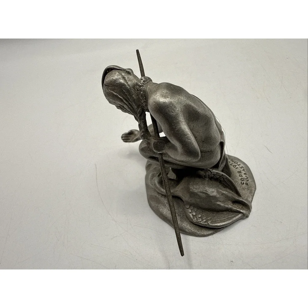 Vintage Hudson Pewter Native American Hunter Figurine 1970 No. 905 P W Baston